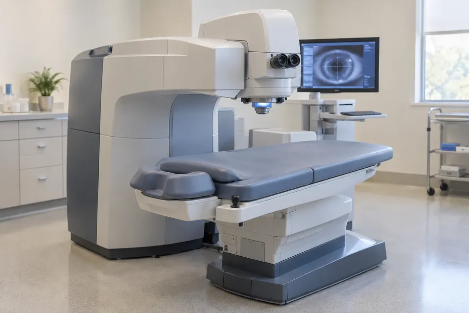 Imagem ilustrativa de equipamento a laser para cirurgia refrativa
